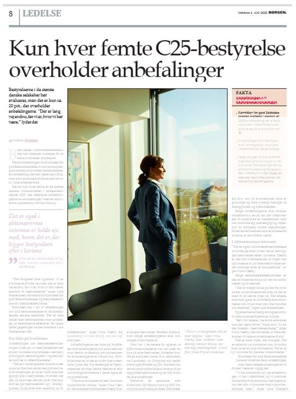 Nina Nærby comments in Jyllands-Posten on the new (from Jan. 2021) Danish Corporate Governance Guidelines