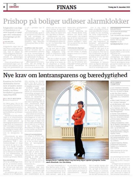 Nina Nærby comments in Jyllands-Posten on the new (from Jan. 2021) Danish Corporate Governance Guidelines