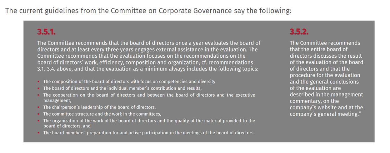 Board evaluation compliance reco DK